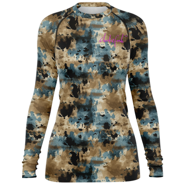 Chokefish™ Long Sleeve Rashguard Acid-Wash Woman's Shirt-012